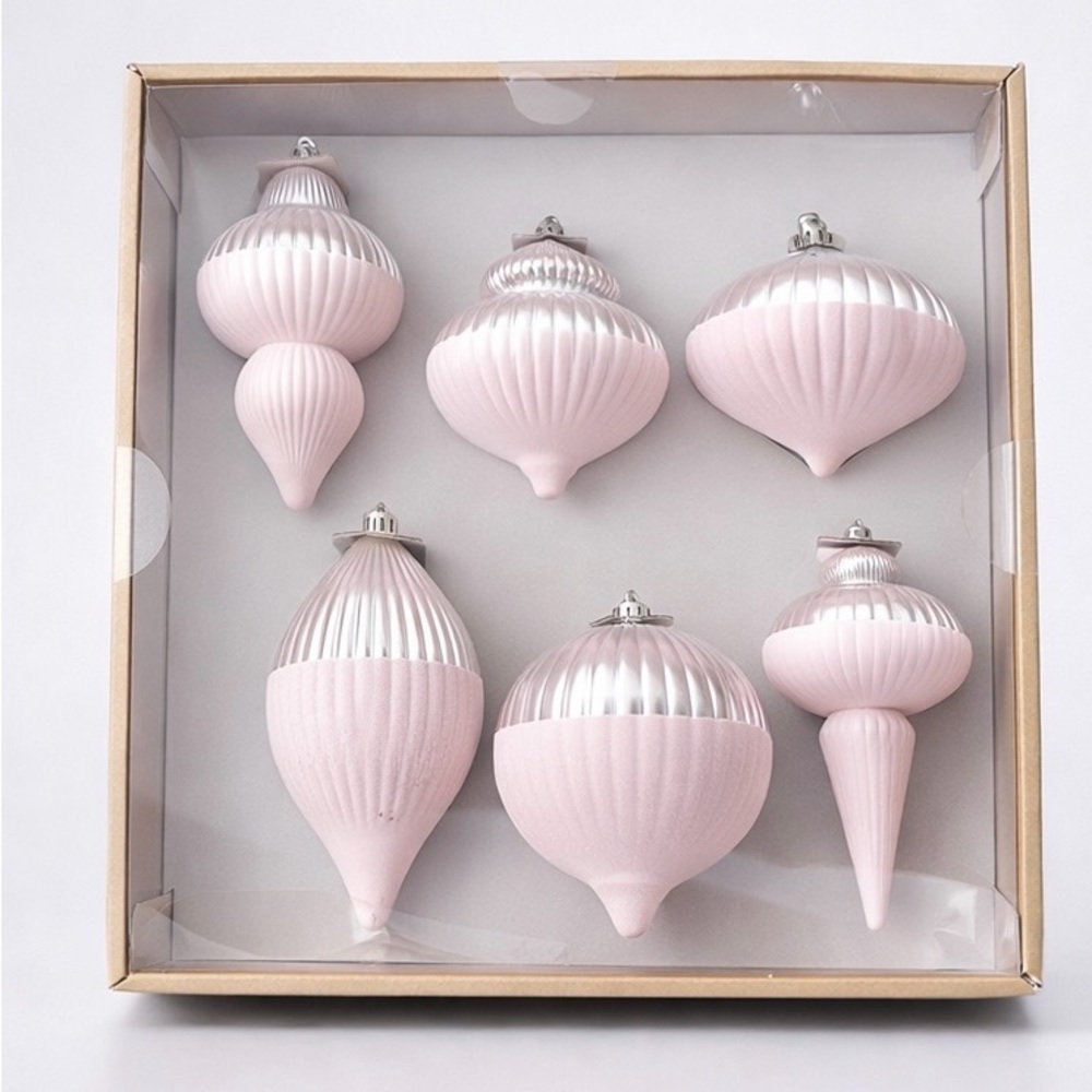 Wondershop Pink & Silver Ornament Set 6ct Shatter Resistant Christmas Decor